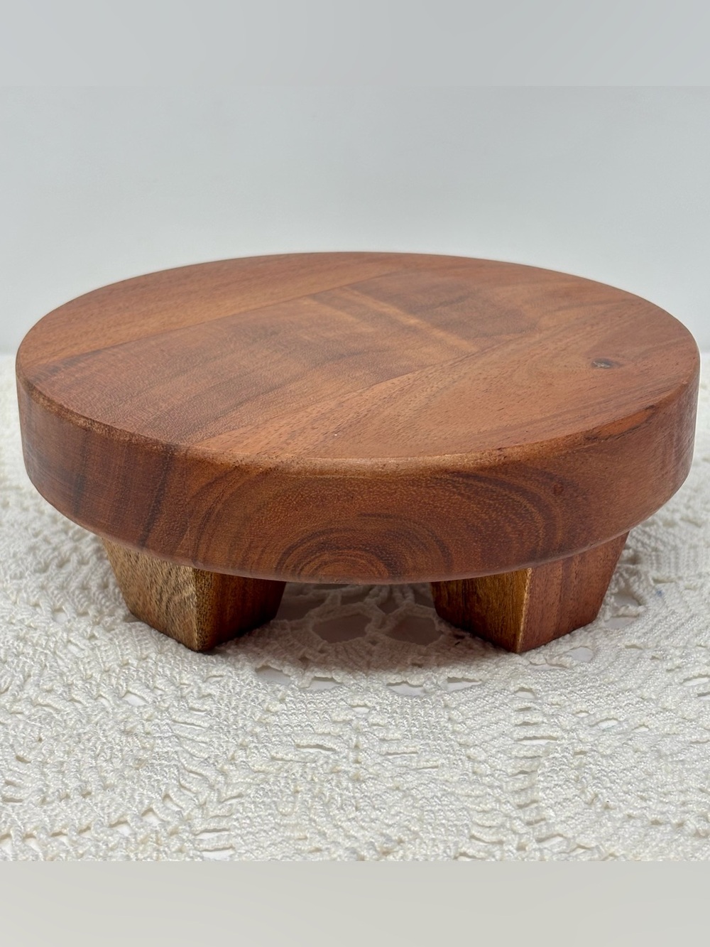 Hearth & Hand Magnolia Acacia Wood 7” Round Footed Tray Minimalist Home Decor